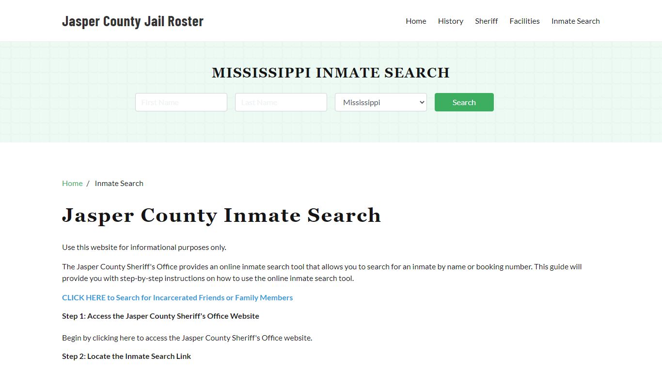 Jasper County, MS Detainee Lookup - Jasper County Jail Roster