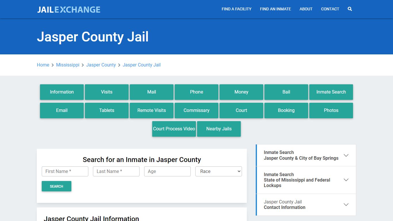 Jasper County Jail Roster Lookup, MS, Inmate Search